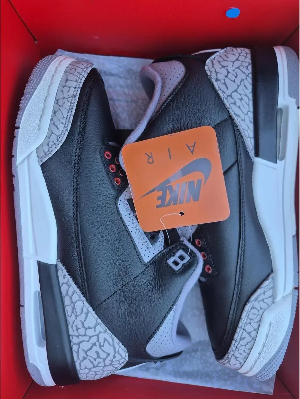 Nike Air Jordan 3 Retro Black Cement Sneakers Size 7Y